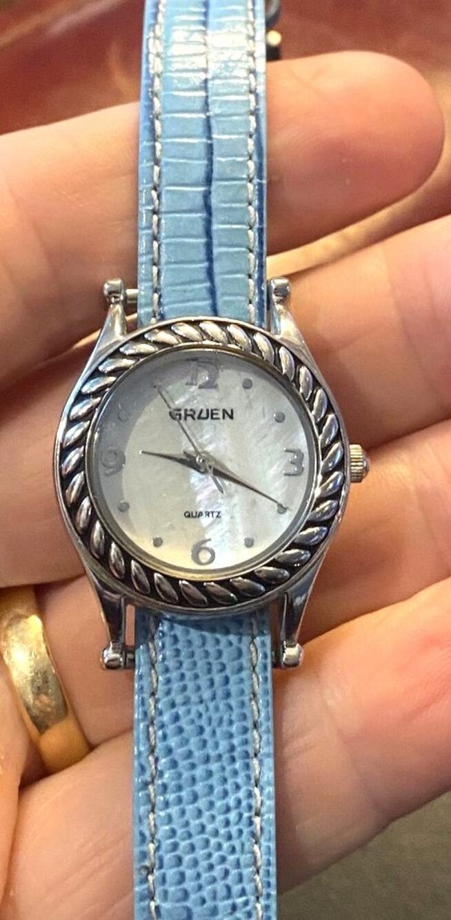 Women's 24mm Gruen Watch, Silver Tone with MOP Face
